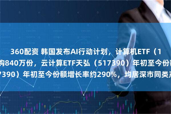360配资 韩国发布AI行动计划，计算机ETF（159998）昨日获净申购840万份，云计算ETF天弘（517390）年初至今份额增长率约290%，均居深市同类产品第一